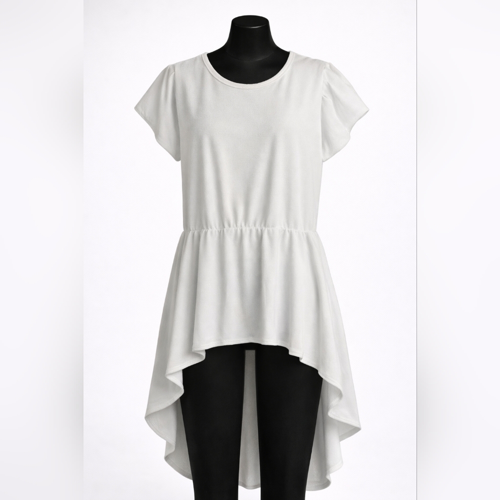 Rainbow White High-Low Dress